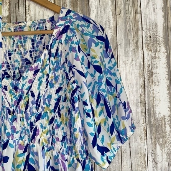 Jodifl Shades Of Blue Smocked Blouse - Picture 5 of 8